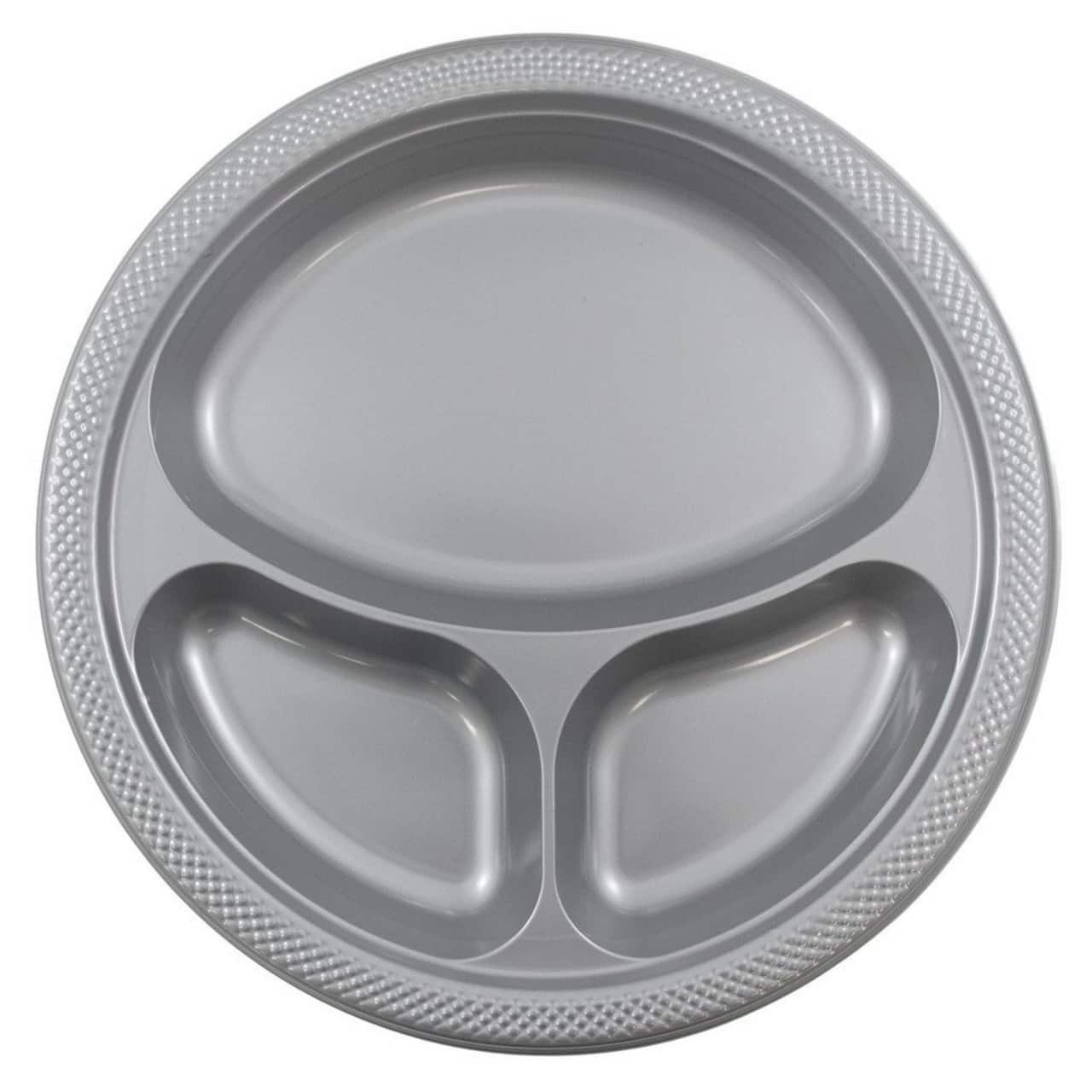 JAM Paper 10.25" Divided Plastic Party Plates, 20ct.